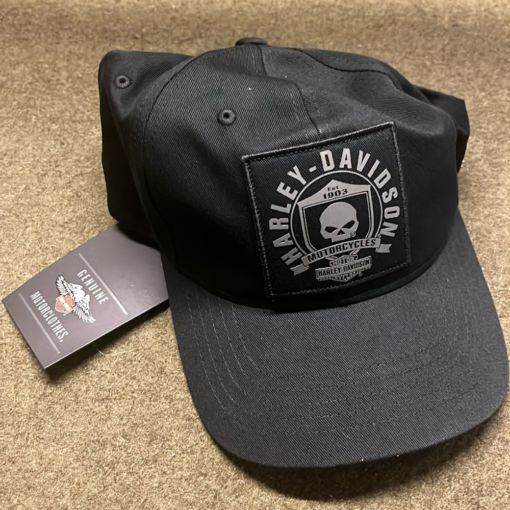 Black, adjustable Harley Davidson Hat